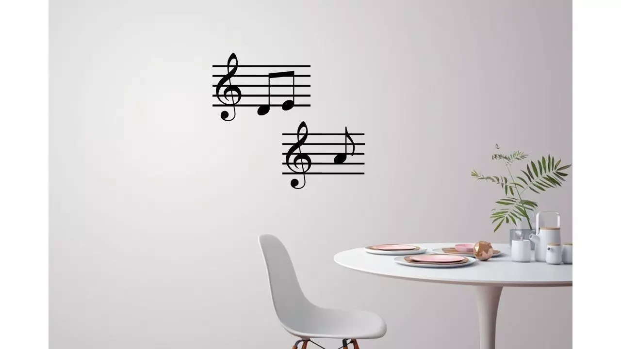 Music note wall decoration 3D print model_0