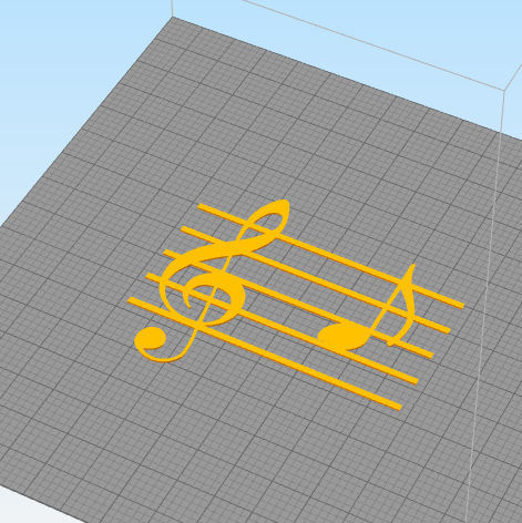 Music note wall decoration 3D print model_1