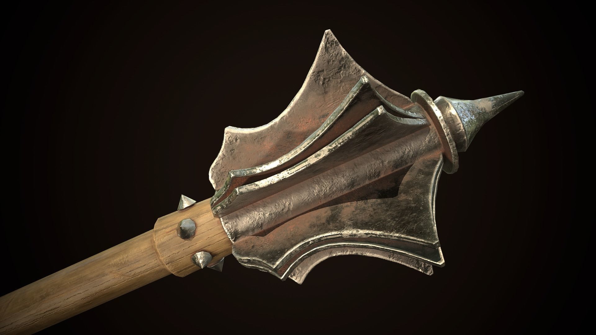 Mace 04 Low-poly 3D model_7