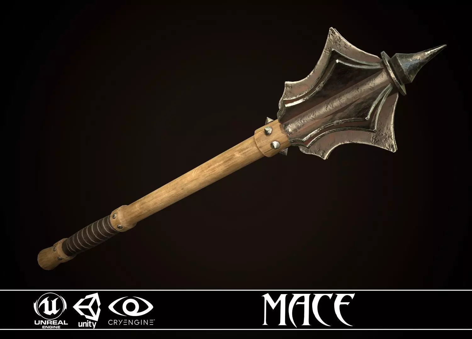 Mace 04 Low-poly 3D model_0