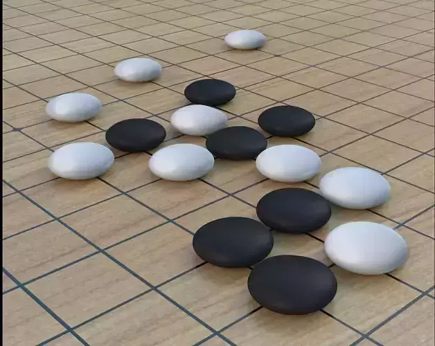 Go Game and Goban 3D model