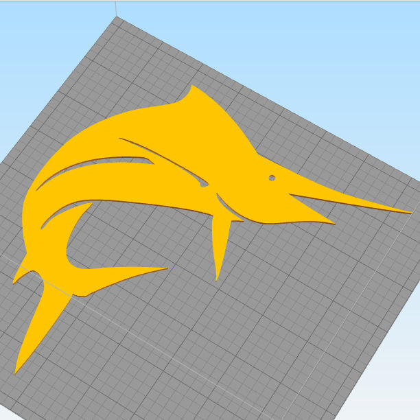 Sail fish for wall decoration 3D print model_1