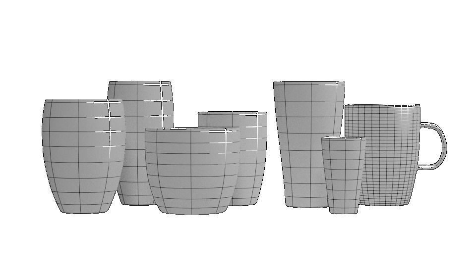 Glass Cups 3D model_2