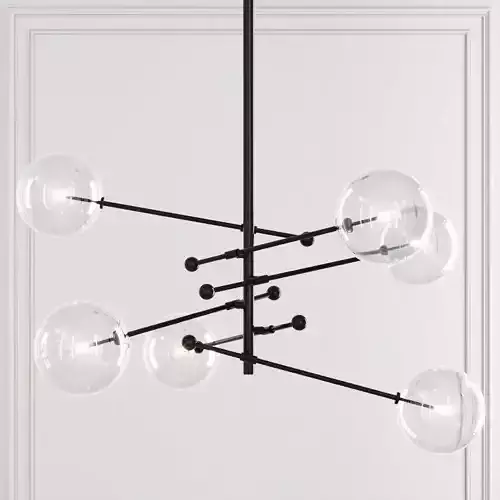 Restoration Hardware Glass Globe Mobile 6 ARM CHANDELIER 55