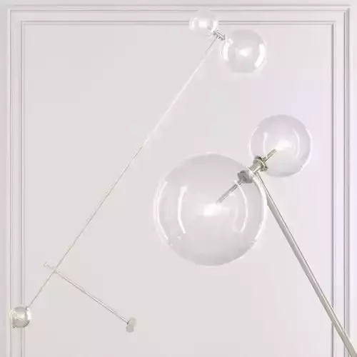 Restoration Hardware Glass Globe Mobile BOOM FLOOR LAMP nickel