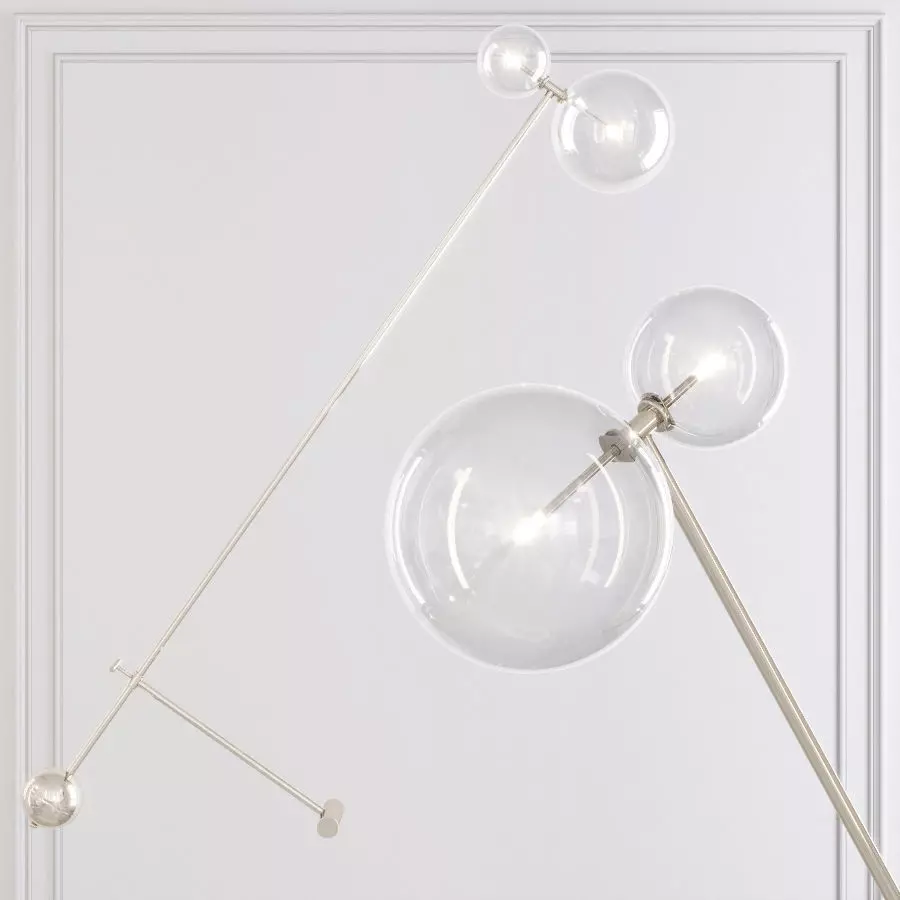 Restoration Hardware Glass Globe Mobile BOOM FLOOR LAMP nickel 3D model