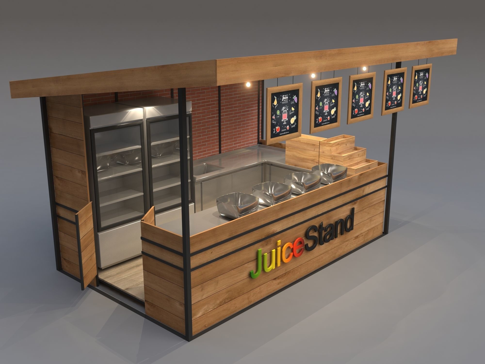 Juice Stand For Outdoor And Indoor Shopping Malls 3D model_1