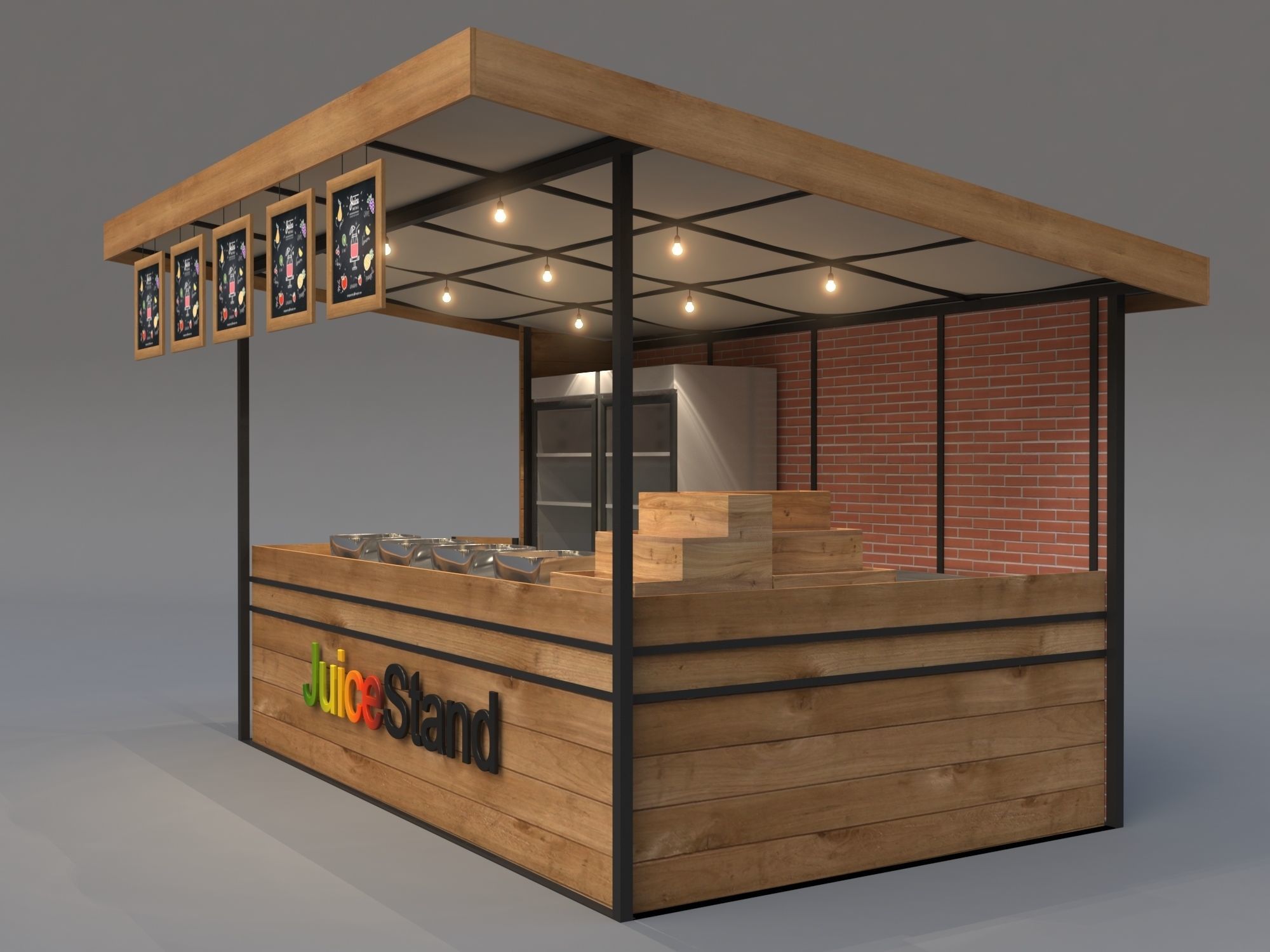 Juice Stand For Outdoor And Indoor Shopping Malls 3D model_3