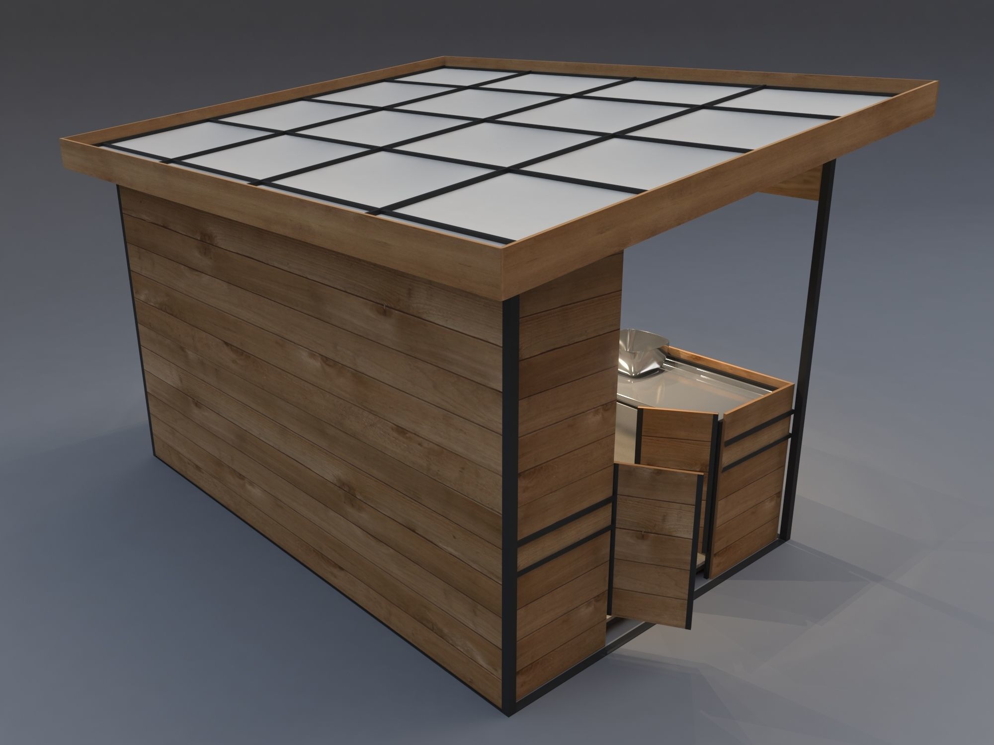 Juice Stand For Outdoor And Indoor Shopping Malls 3D model_8