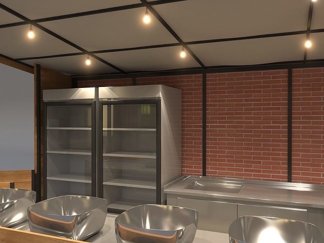 Juice Stand For Outdoor And Indoor Shopping Malls 3D model 6