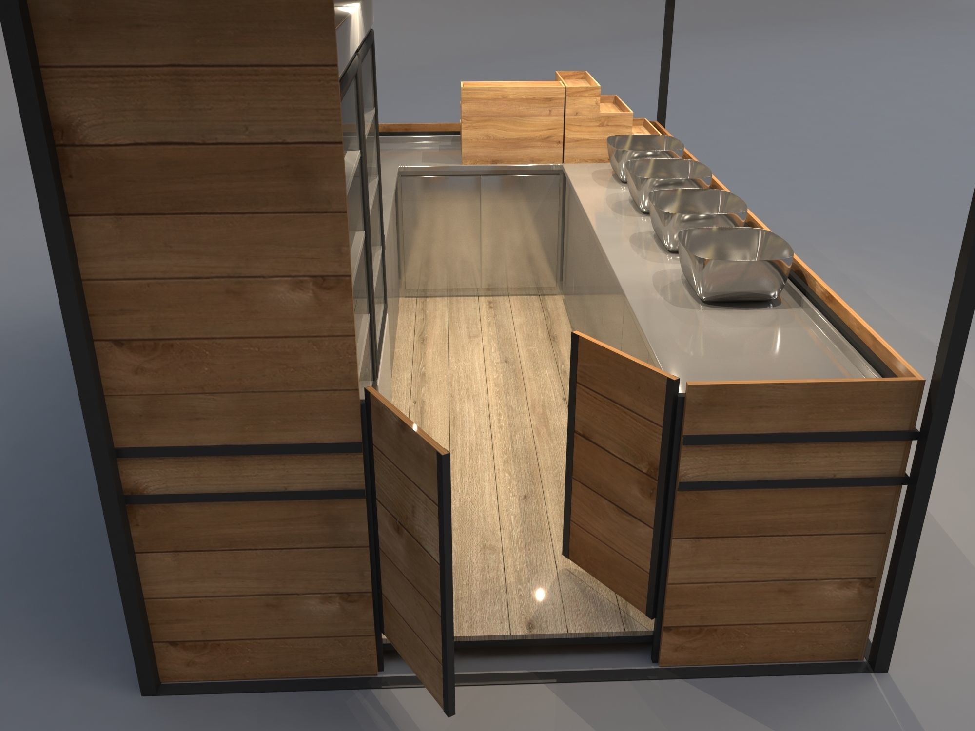 Juice Stand For Outdoor And Indoor Shopping Malls 3D model_7