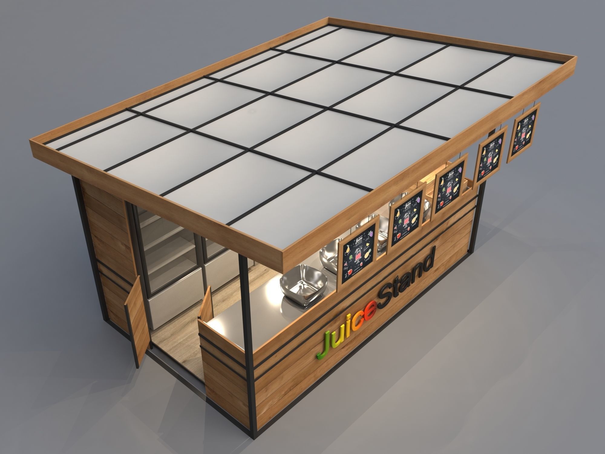 Juice Stand For Outdoor And Indoor Shopping Malls 3D model_2