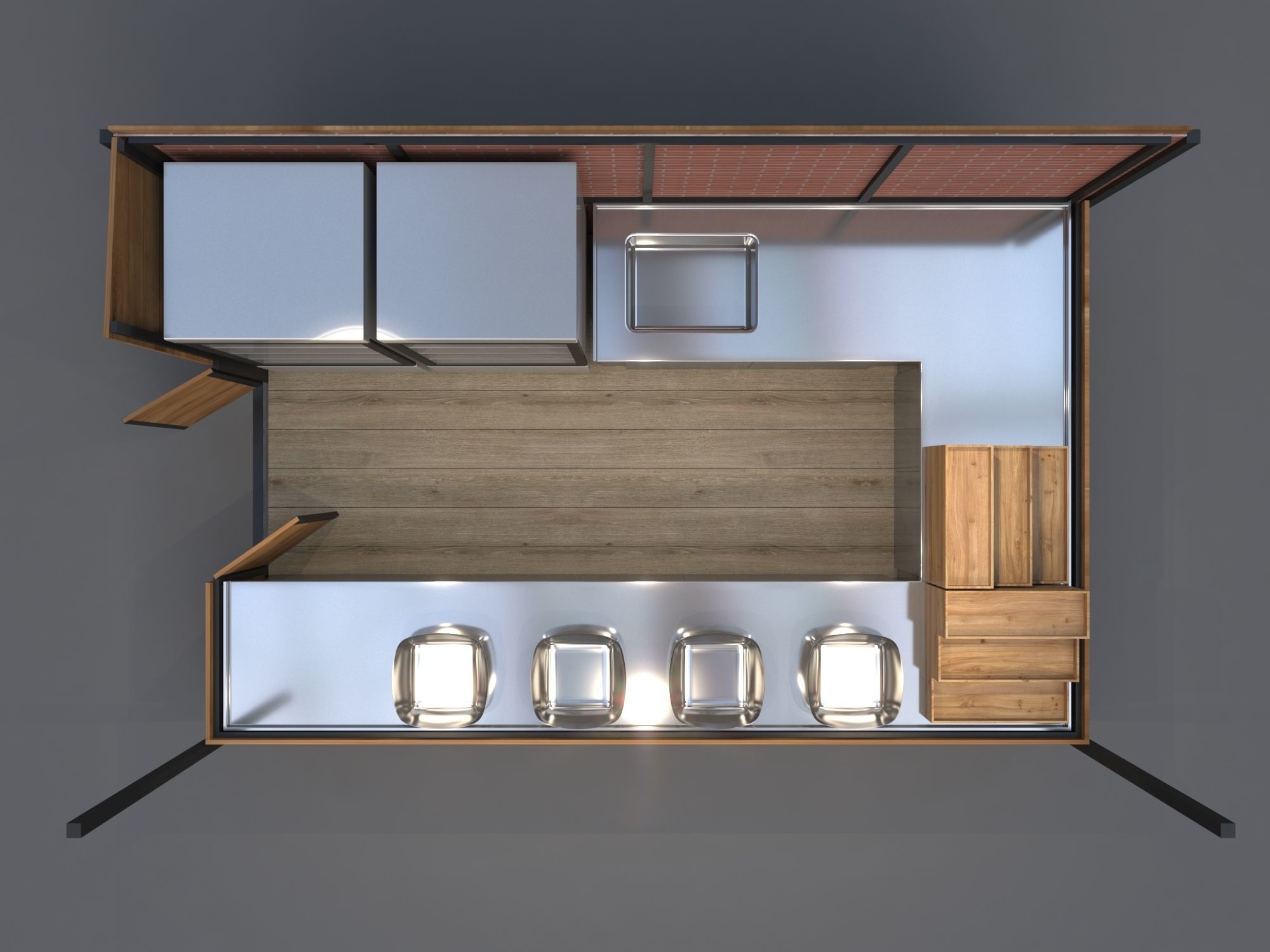 Juice Stand For Outdoor And Indoor Shopping Malls 3D model_9
