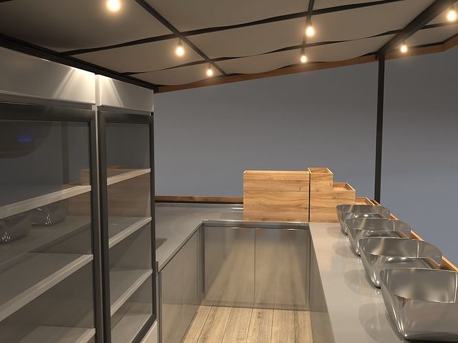 Juice Stand For Outdoor And Indoor Shopping Malls 3D model 7