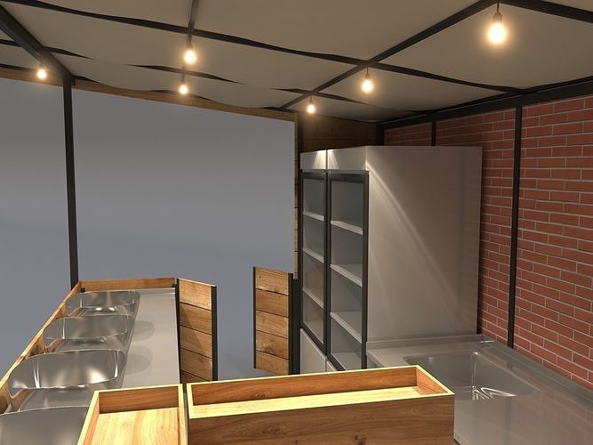 Juice Stand For Outdoor And Indoor Shopping Malls 3D model 5