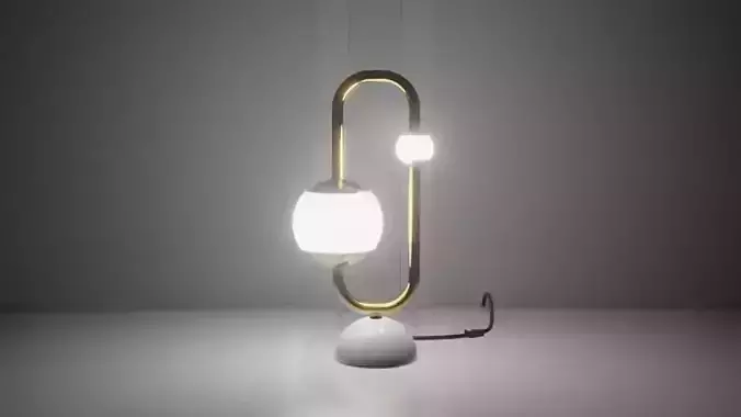 Framed Sphere LED Table Lamp 3D model