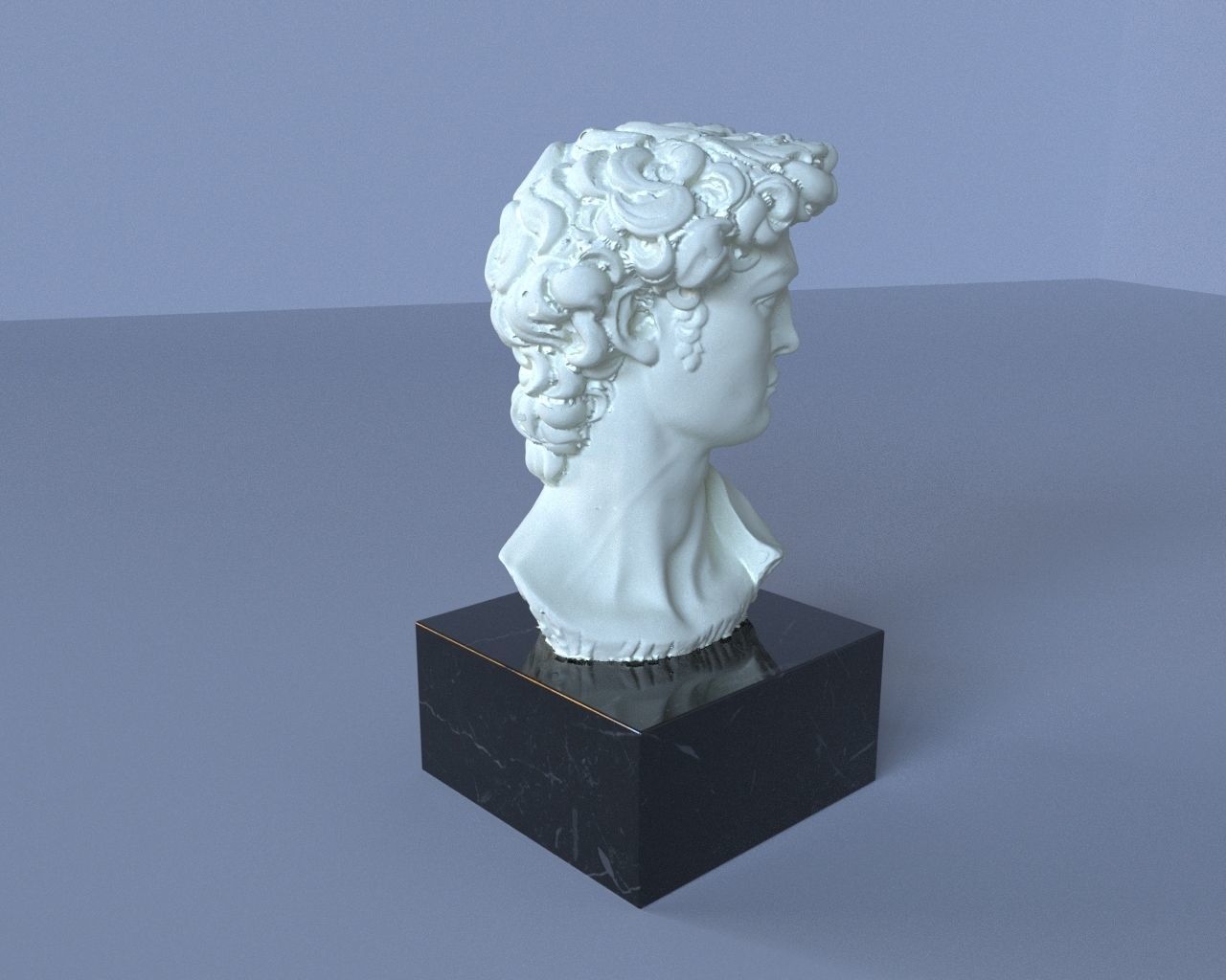 Bust of David done by A Santini Free 3D model_2