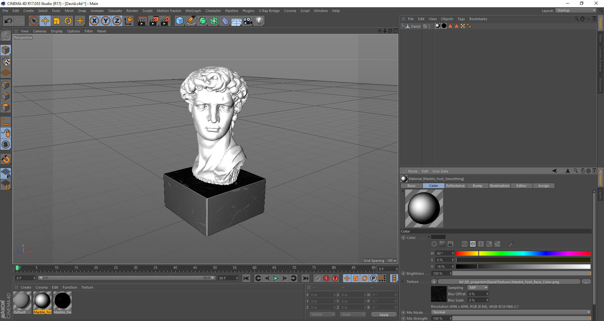 Bust of David done by A Santini Free 3D model_5