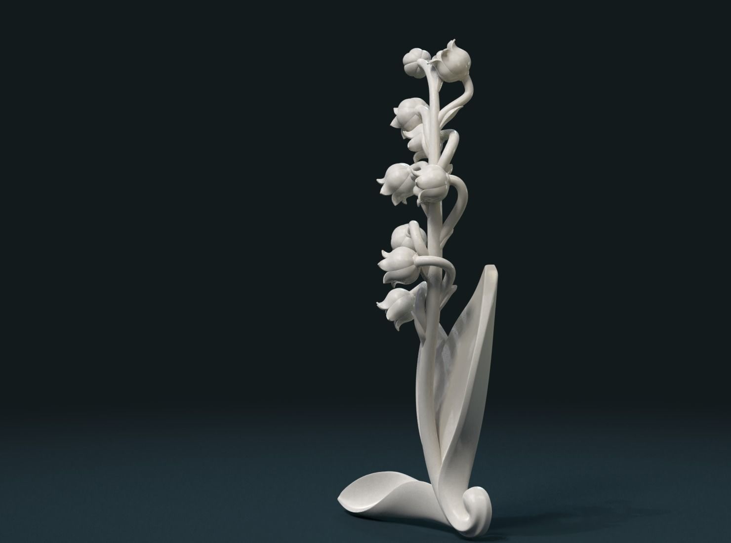Lily of the valley 3D print model_5