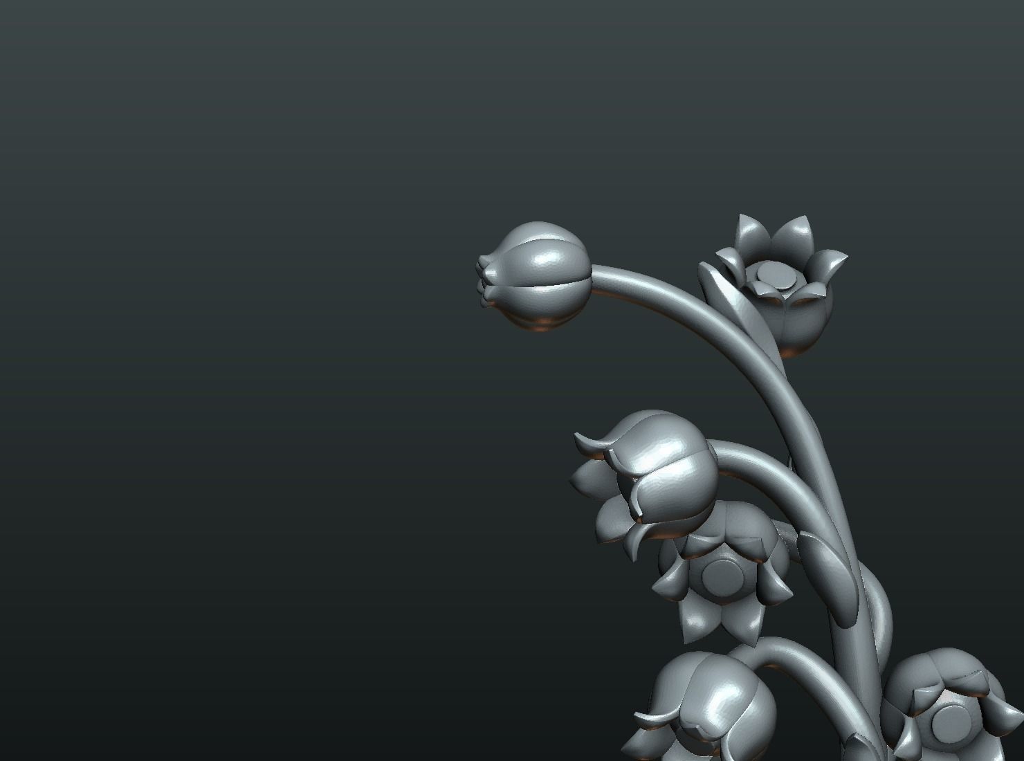 Lily of the valley 3D print model_12