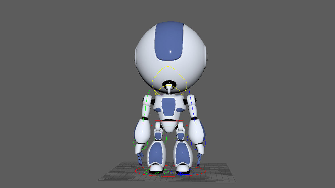Animated Robot Low-poly 3D model_9