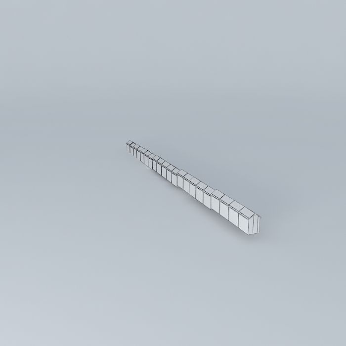 Berck Plage  Beach Cabins Free 3D model_3