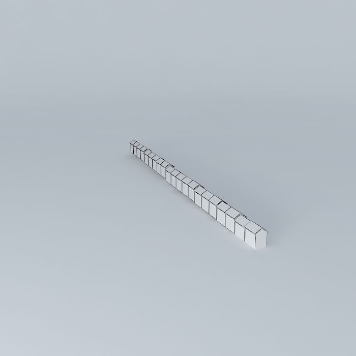 Berck Plage  Beach Cabins Free 3D model_4