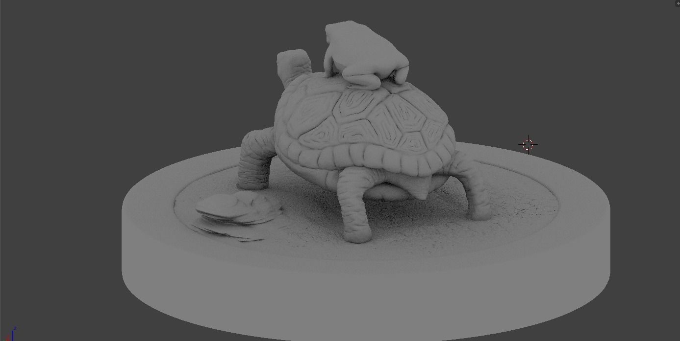 tortuga con sapo 3D print model_1