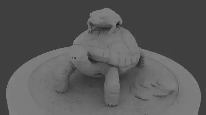 tortuga con sapo 3D print model