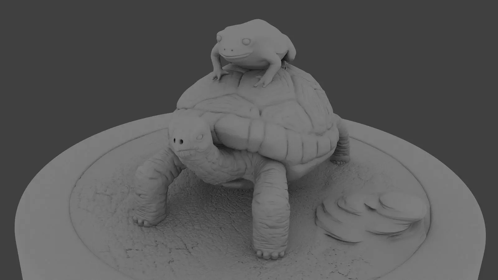 tortuga con sapo 3D print model_0