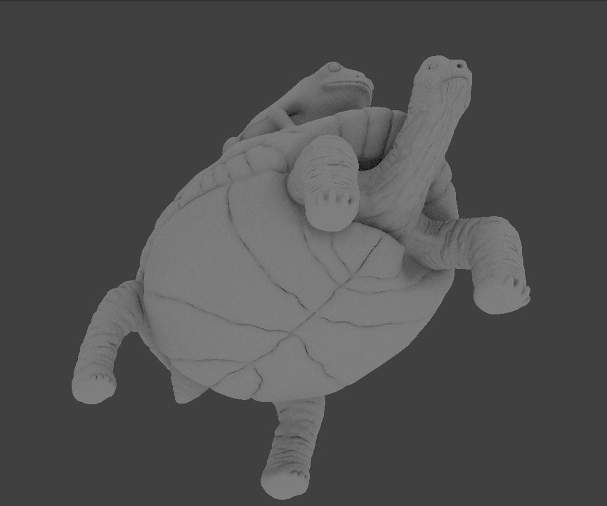 tortuga con sapo 3D print model_3