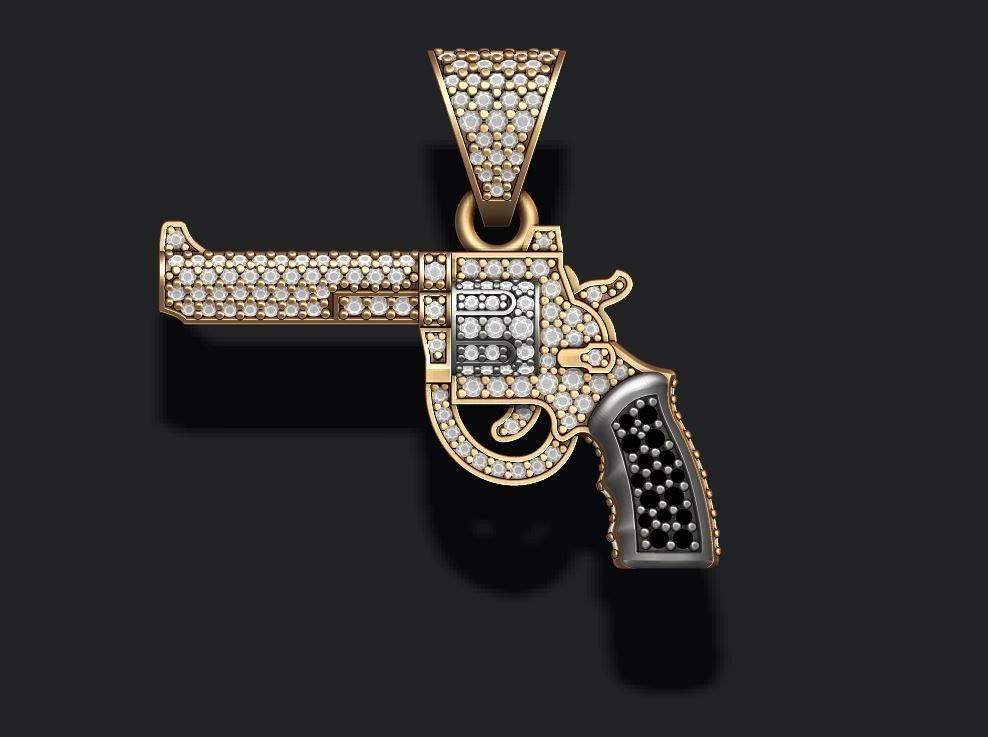 Gun pendants pack 3D print model_13