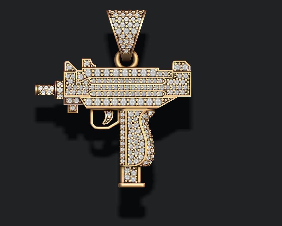 Gun pendants pack 3D print model_2