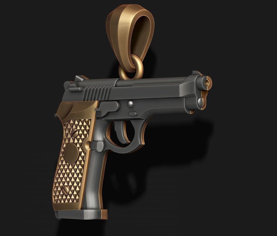 Gun pendants pack 3D print model_17