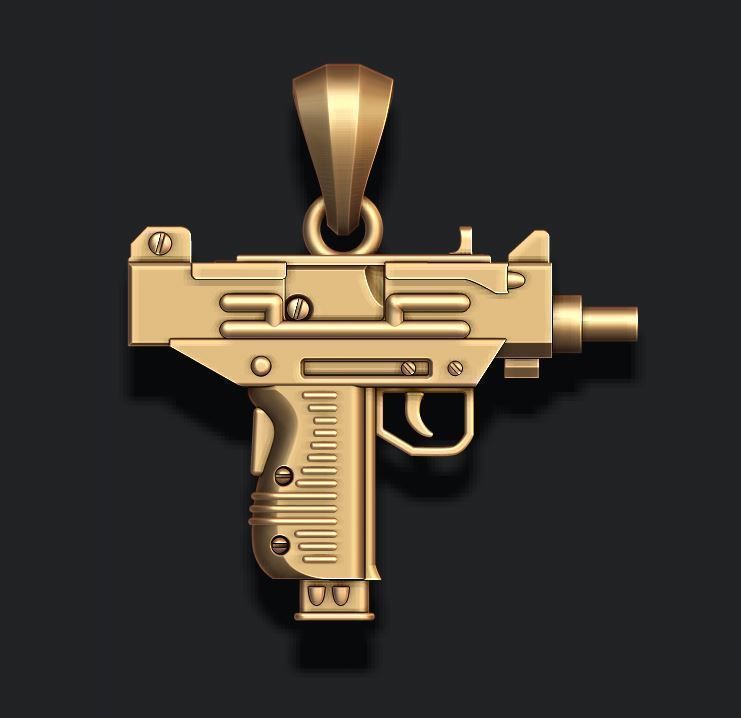 Gun pendants pack 3D print model_14