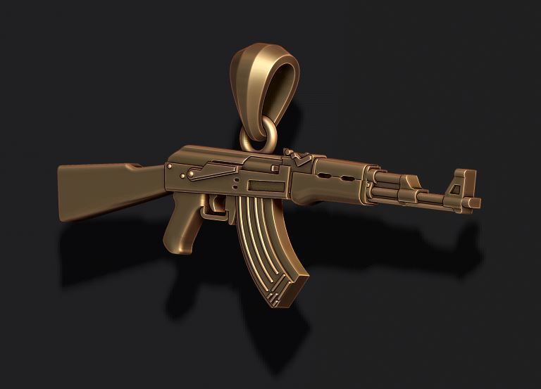 Gun pendants pack 3D print model_20