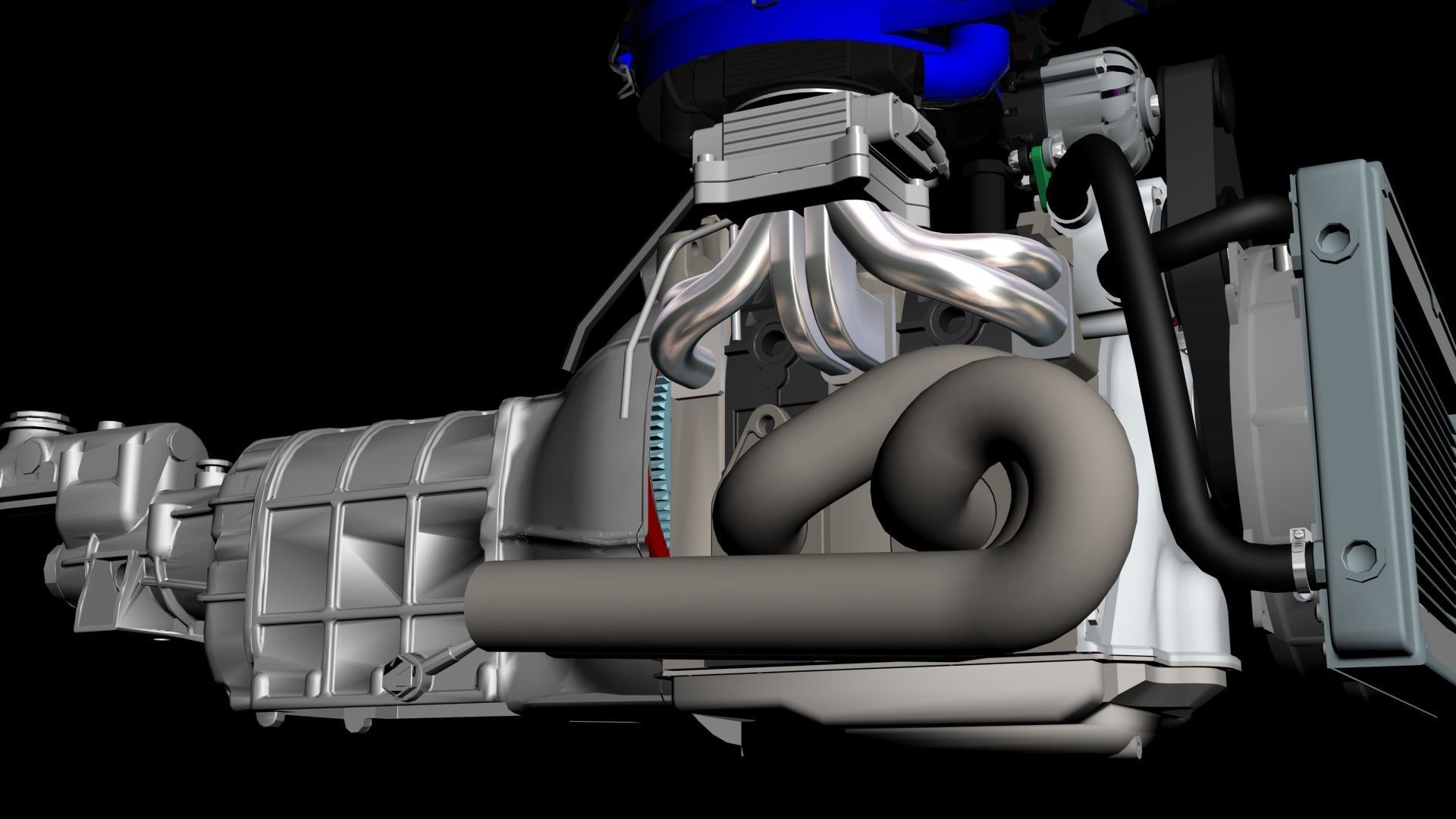 Rotary 12A MAZDA RX2 Complete engine 3D model_7