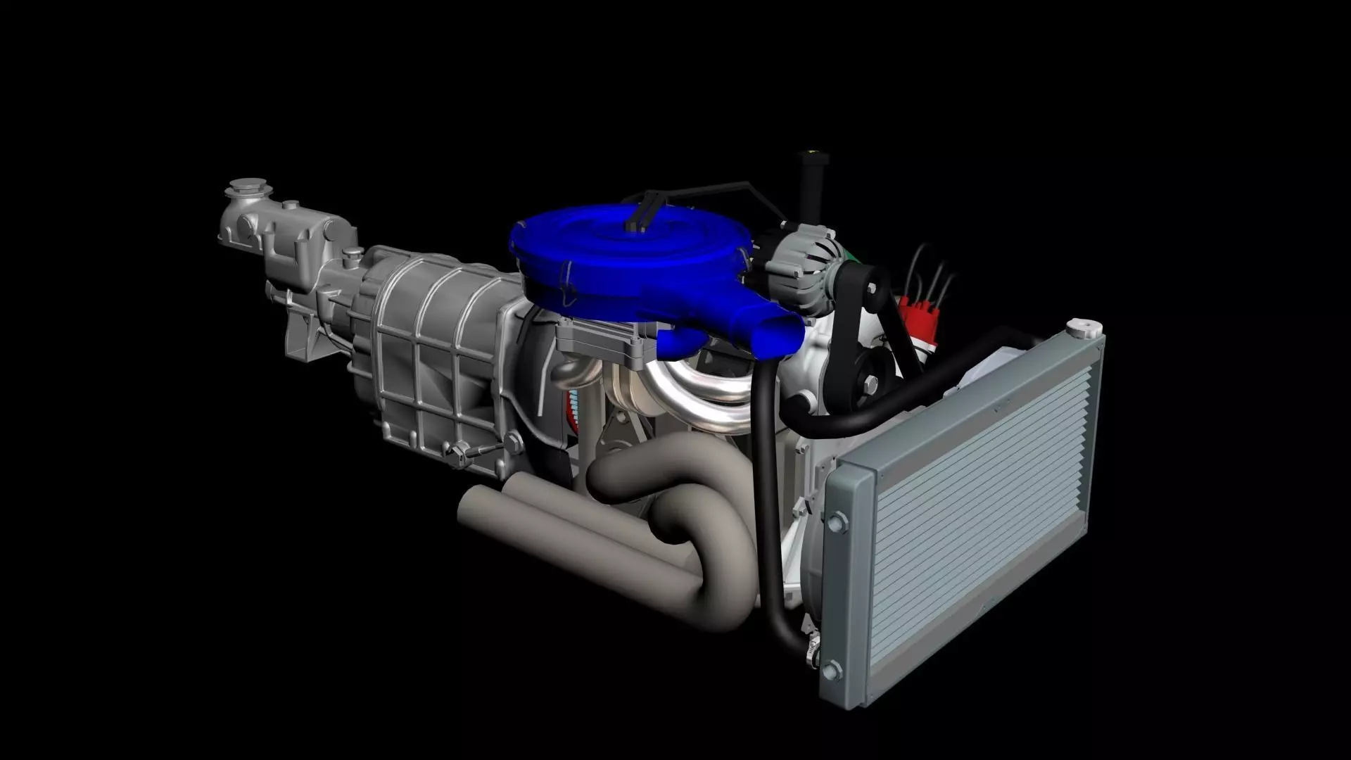 Rotary 12A MAZDA RX2 Complete engine 3D model_0