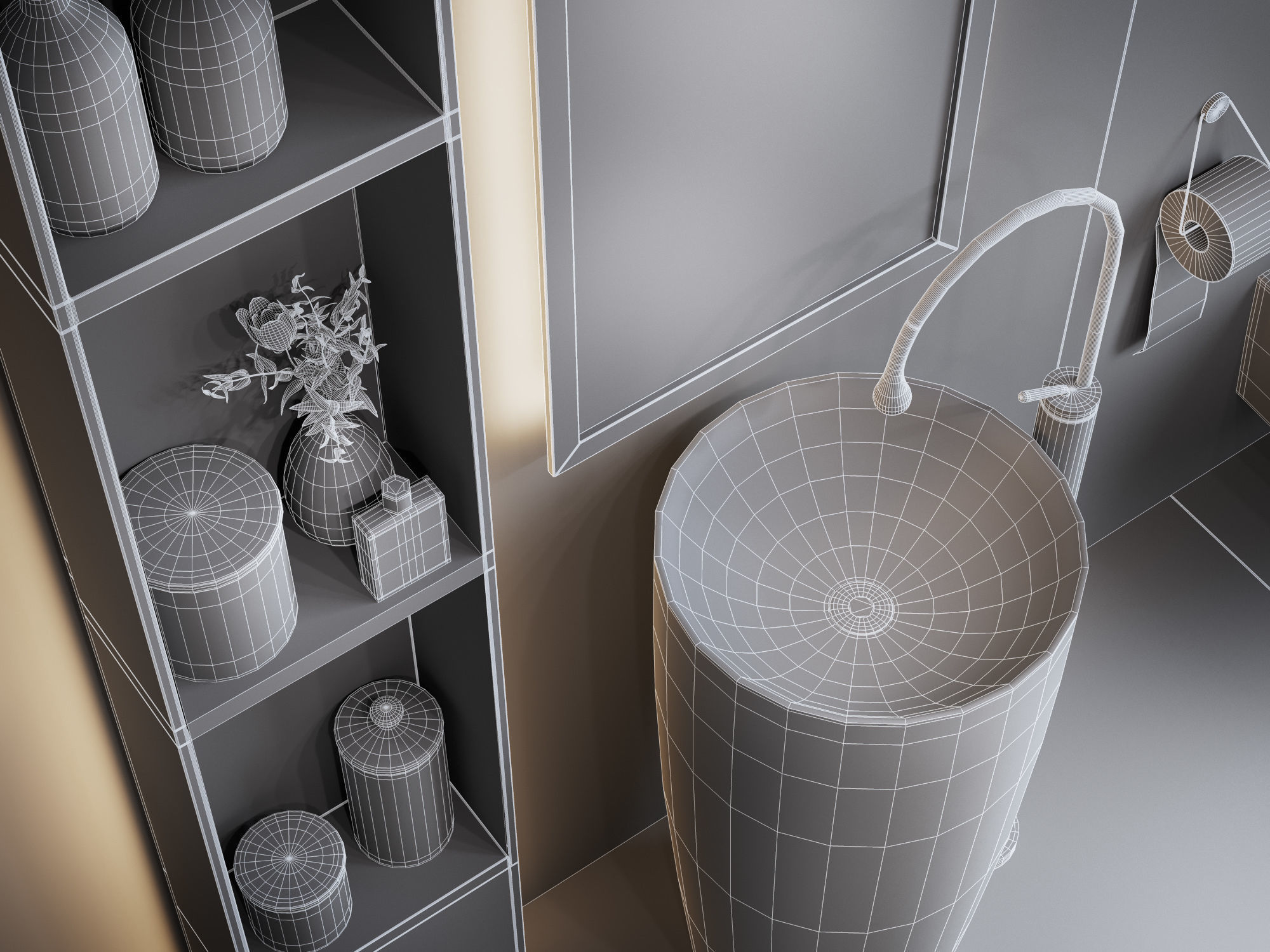 Bathroom Interior Scene for Cinema 4D and Octane Render 3D model_16