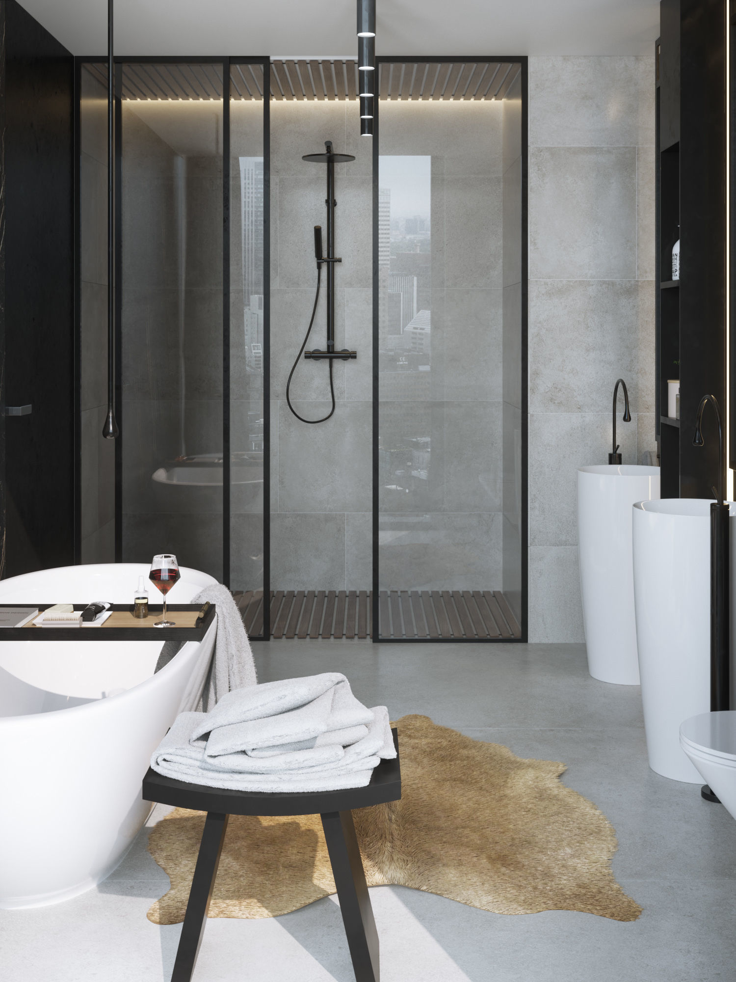 Bathroom Interior Scene for Cinema 4D and Octane Render 3D model_3