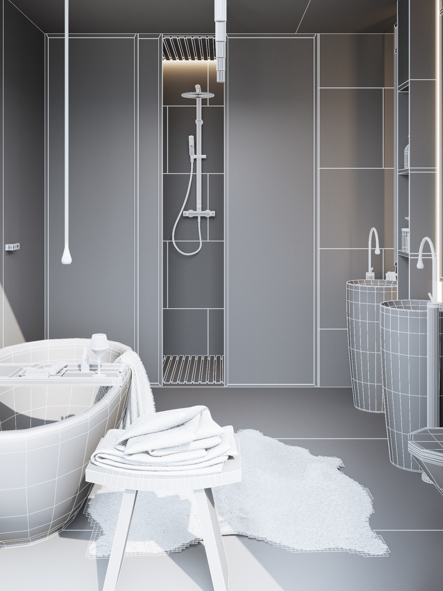 Bathroom Interior Scene for Cinema 4D and Octane Render 3D model_11
