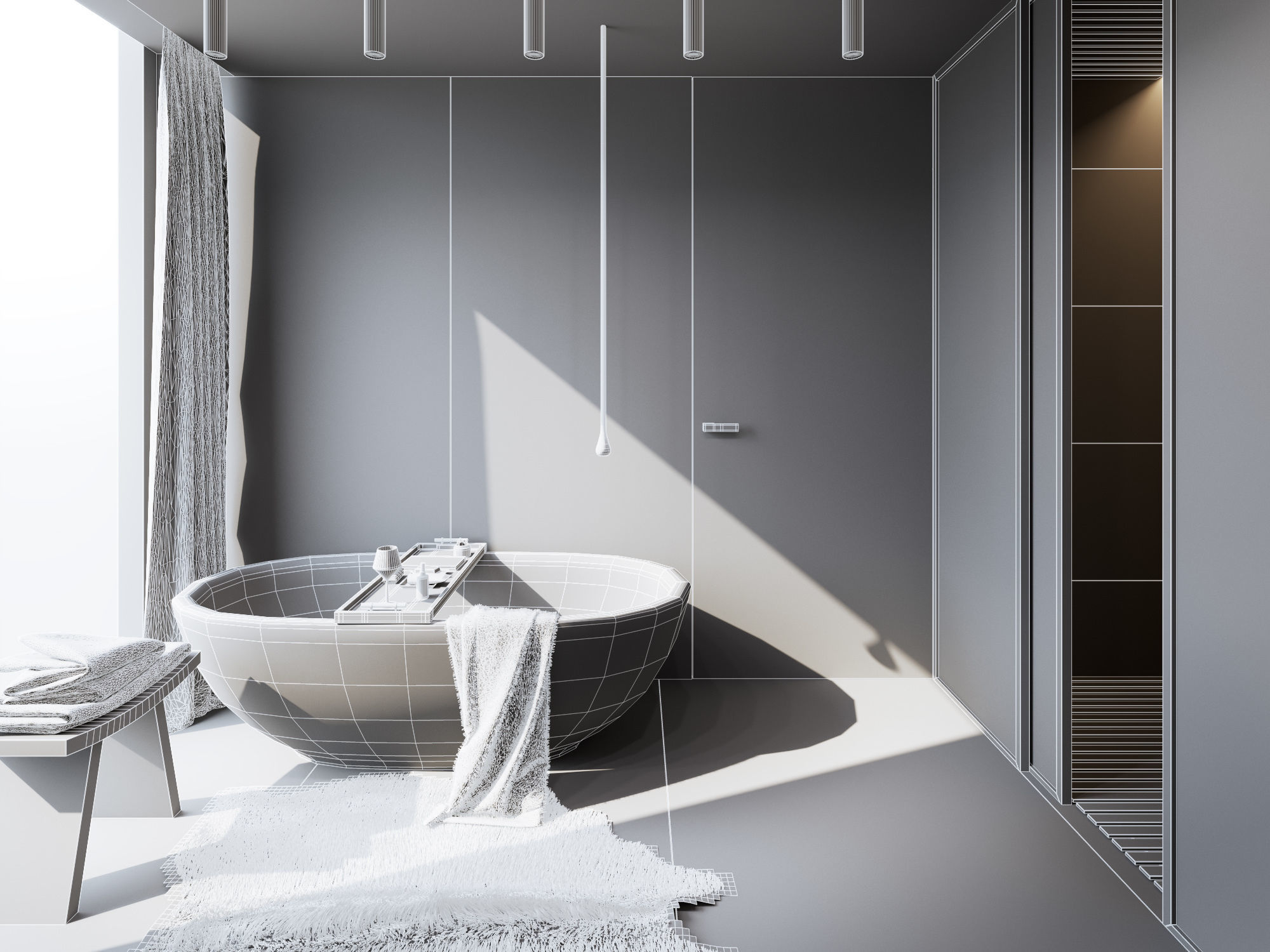 Bathroom Interior Scene for Cinema 4D and Octane Render 3D model_14