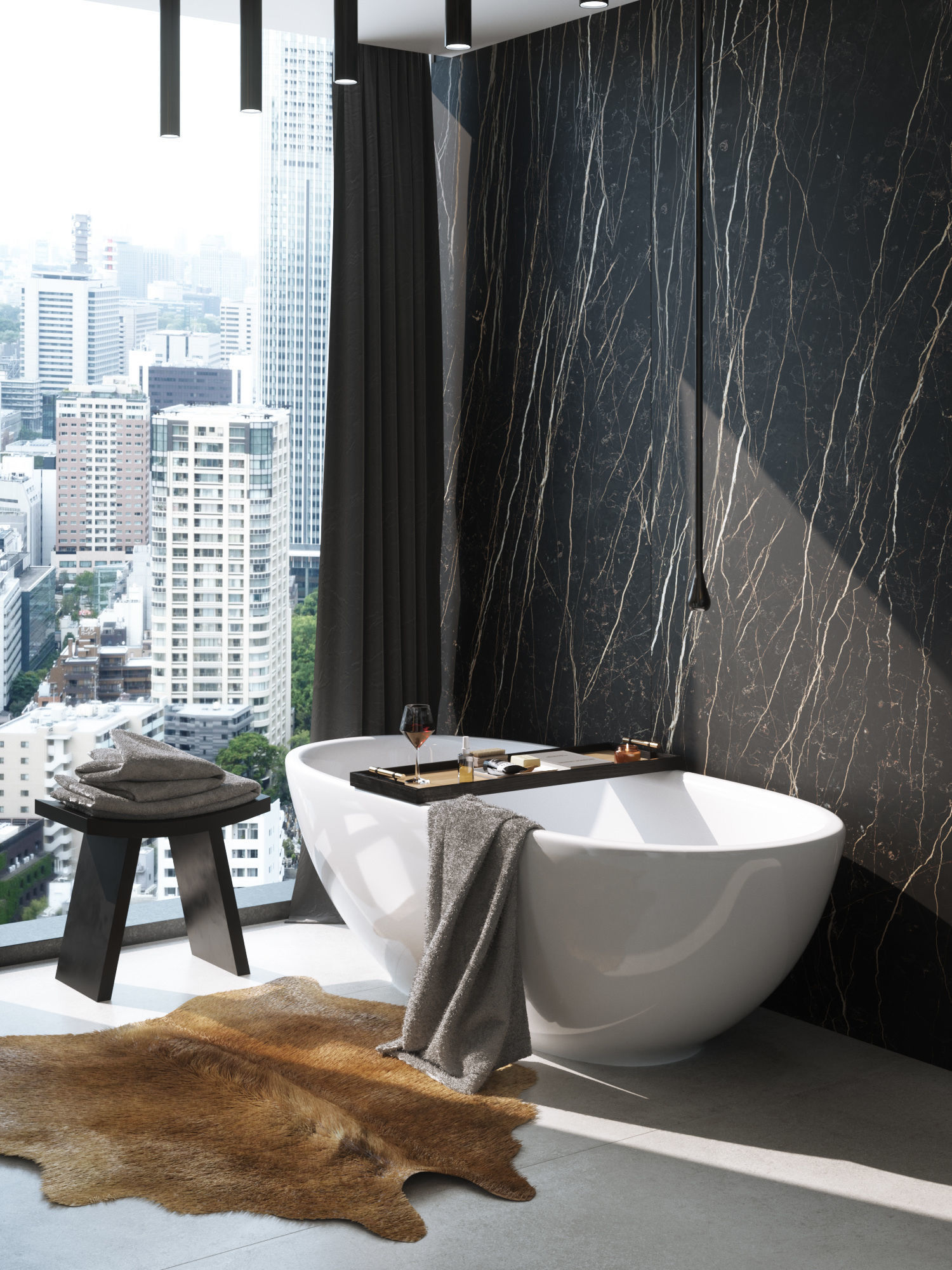 Bathroom Interior Scene for Cinema 4D and Octane Render 3D model_1