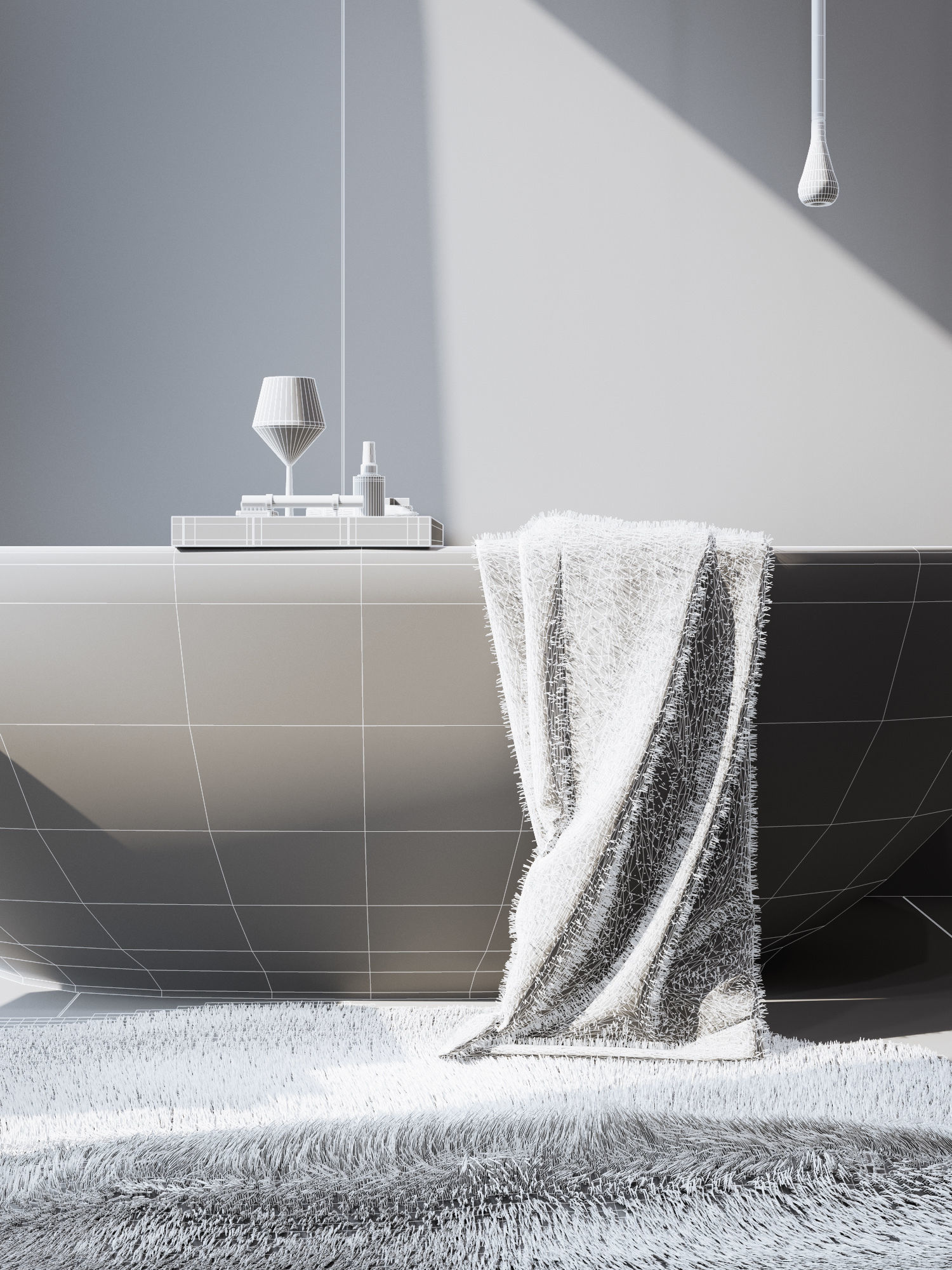 Bathroom Interior Scene for Cinema 4D and Octane Render 3D model_10