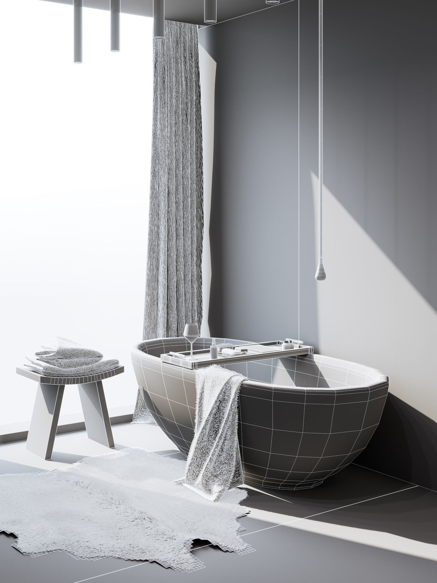 Bathroom Interior Scene for Cinema 4D and Octane Render 3D model_9