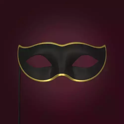 Mardi Gras Mask Low-poly 3D model