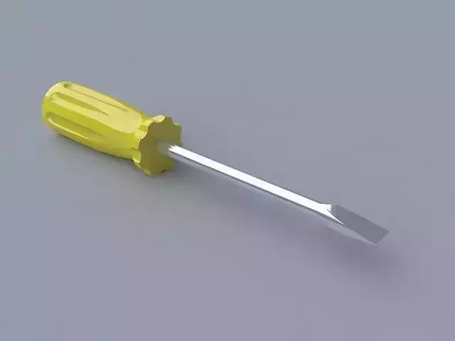 screw driver low poly 3d model Low-poly 3D model