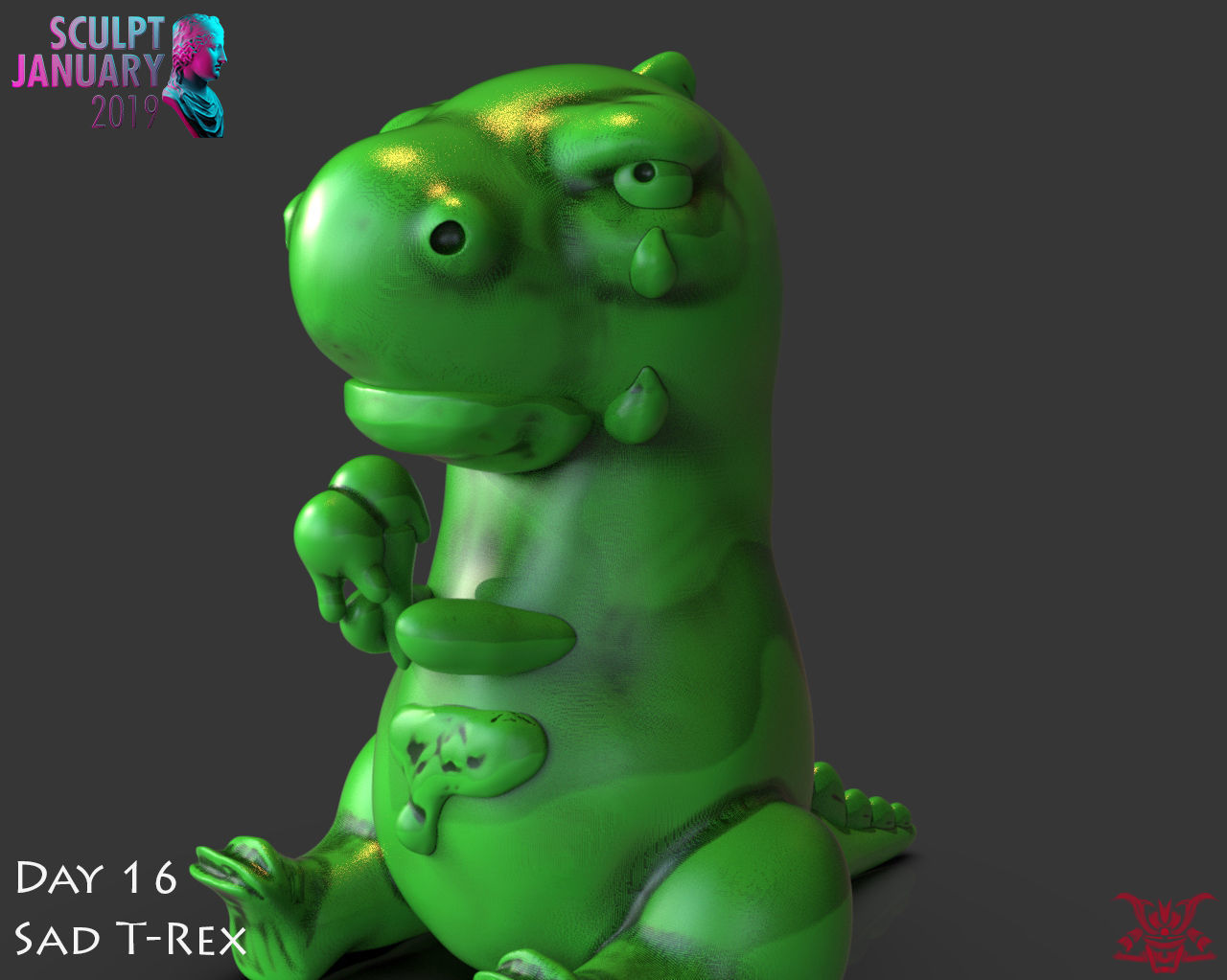 Sad T Rex Timelapse and Model 3D print model_7