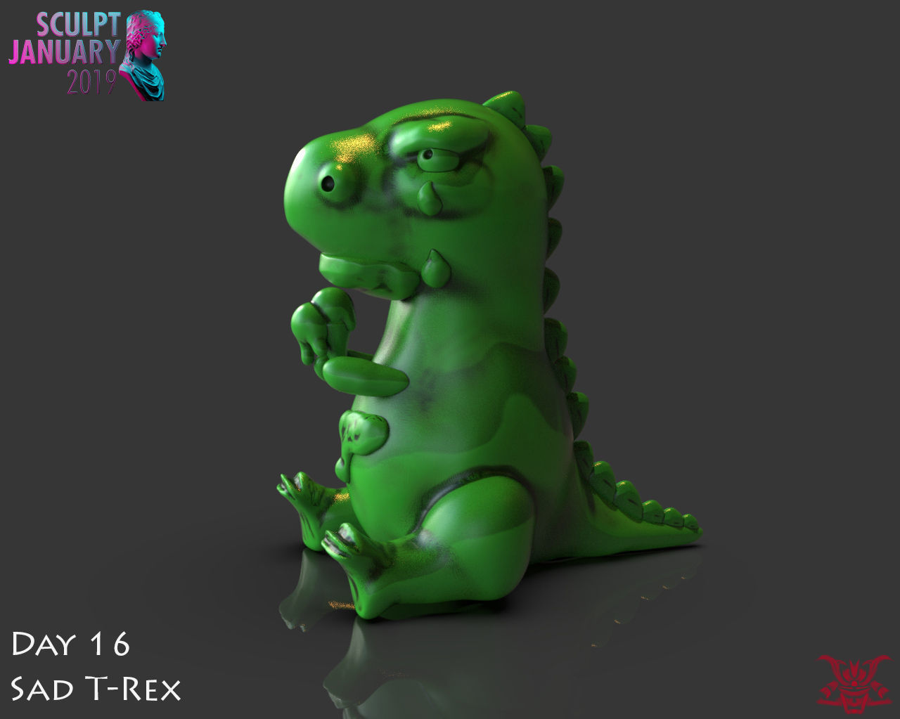 Sad T Rex Timelapse and Model 3D print model_3