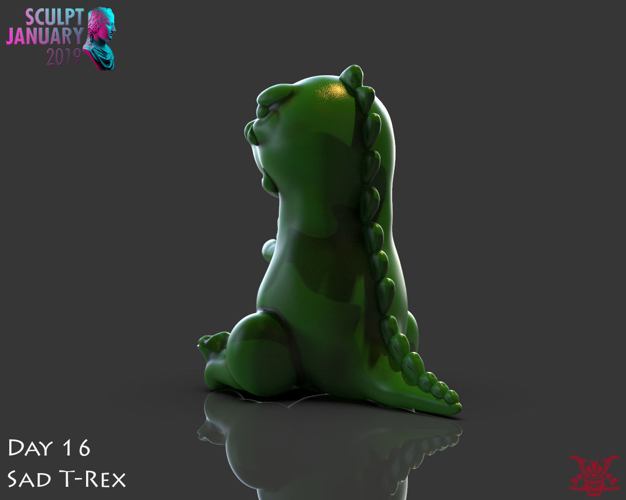Sad T Rex Timelapse and Model 3D print model_4